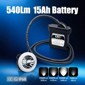 KL15LM ATEX Certified 15AH 540Lm Mining Lamp IP68 Waterproof Underground Head Lamp for Hazardous Coal Mining
