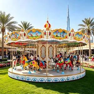 Nova Rides Durable Carousel Ride 24 Outdoor Carnival Fairground Amusement Park Family Electric Carousel Soft Play Commercial