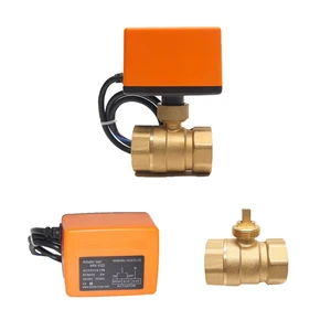 Winvall Mini Electric 2 Way Ball Valve Actuated Operated Brass Ball Valve Motorized Two Way Floating Valves for HVAC System