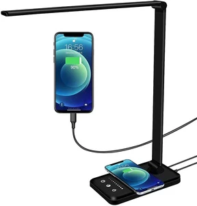 Hot Selling Decorative Eye Protection Study Learning Desk Lamp With Wireless Charger Led Table Light