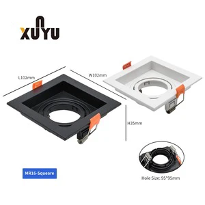 Black Recessed LED Ceiling Spotlight Fixture SKD Housing Plastic Residential Commercial Downlight
