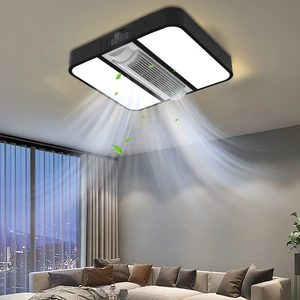 Modern LED Iron Leaf-Free Fan Light for Living Room & Bedroom AC Motor Remote Control for Bathroom Use
