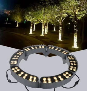 Outdoor Waterproof LED Tree-Hugger Light Round Die-Cast Aluminum Chain-Mounted Floodlight Tree-Illuminating Floodlight