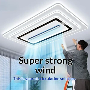 Modern Minimalist Bladeless Fan Lamp with Iron Base LED Ceiling Light for Living Room Bedroom 2026 New Model