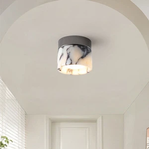 Modern Entrance Hall Ceiling Lamp Bulgari Marble Simple Installation Replaceable Bulb Lamp For Bedroom Living Room Hotel