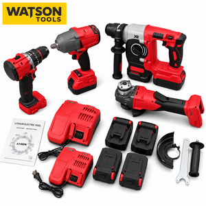 Factory Supply 5PCS Cordless Power Tool Combo Kit Drill Wrench Hammer Grinder With Batteries OEM ODM