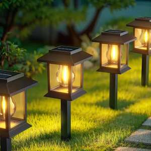 Solar LED Lawn Lamp Motion Sensor Waterproof Outdoor Garden Pathway Decor Light
