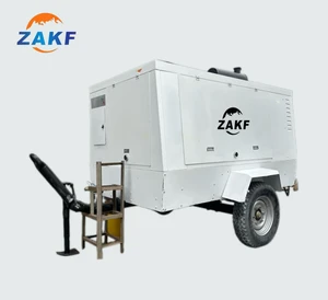 ZAKF Portable Diesel Engine Screw Air Compressors 12bar 176psi 450CFM 12m/min 110KW Motor Pump Bearing Air Cooled Efficient
