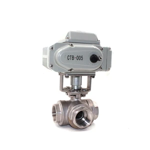 motorized flow control valve 3 way valve stainless steel 3 way electric water valve