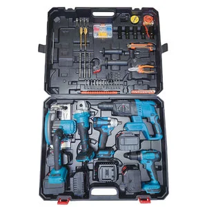 21V Cordless Power Tool Combo Kit 5-Tool Set with Battery Electric Wrench and Charger Lithium-ion Tool Kit