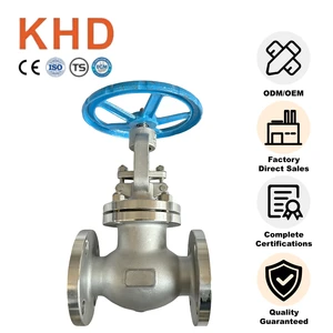 KHD 304 Stainless Steel DN50 American Standard Globe Valve with High Temperature Pressure Manual Flange Globe Valve