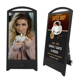 High Brightness Portable P2.5 Outdoor Waterproof Full Color LED Cabinet Animation Poster Battery Powered Digital Signage A-Frame