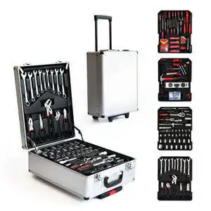 186pcs OEM Hard Case Chrome Vanadium Steel Four Layers Hand Operated Power Pull Auto Repair & Household Tools Set Box