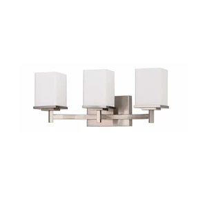 Modern Hotel White Glass 3 Glass Bathroom Vanity Light Lamps for Bathroom