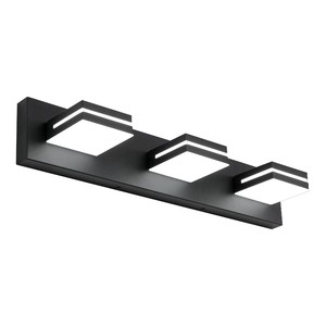 3-Light LED Modern Vanity Lamp Square Wall Sconce Mirror Lamps Dimmable Indoor Iron