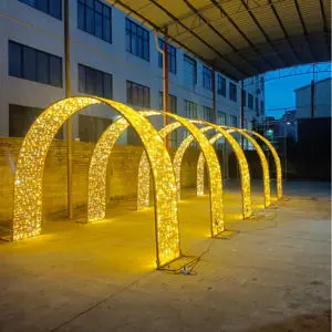Custom 3D LED Illuminated Walk-through Tunnel Arch Sculpture Outdoor Christmas Park Event Plaza Festival Decoration Project
