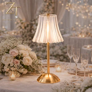 Cordless Modern Table Lamp Rechargeable Touch LED Crystal Shade Adjustable Luxury Middle Size Wedding Lamps For Living Room
