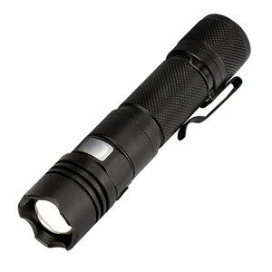 Factory Direct T6 Zoom Portable Pen Clip 18650 Rechargeable Aluminum Alloy Tactical Flashlight with Strong LED Light