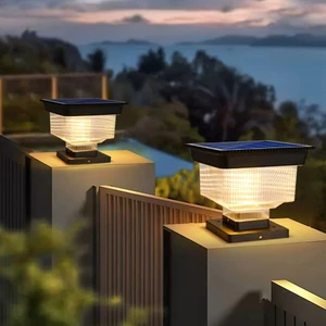 Modern Waterproof Led Solar Power Main Gate Column Light for Outdoor Home Garden Pillar Wall Post Sunlight Lamp