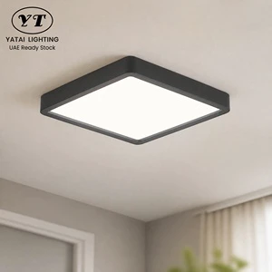 Modern Square Led Ceiling Light 18W Tri Color Acrylic Indoor Surface Mount For Bedroom Living Room Hallway Corridor