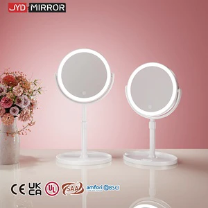 Wholesale OEM ODM Round Double-Sided Touch Sensor Switch Led Vanity For Makeup With Light Supplier Cosmetic Mirror