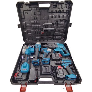 Five-Piece Battery-Powered Set Electric Drill Angle Grinder Wrench Hammer Circular Saw Lithium-Ion Battery Box Household ODM OBM