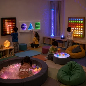 Calming Sensory Space Interactive Tactile Panels Visual Lighting Water Bubble Tubes Sensory Room Equipment for Special Needs