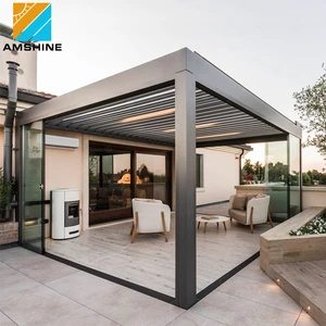 Easily Assembled Louvre Roof Patio Cover Aluminium Pergola Outdoor Metal Rattan Furniture Garden Set