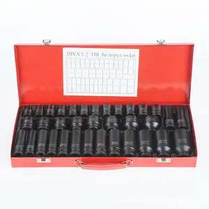 35 Pcs Tool Deep Air Impact Metric 1/2 Inch Wrench Impact Wrench Deep Socket Set
