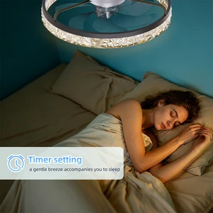 Factory Wholesale Modern Soft Wind Remote Control 36W LED Ceiling Fan Lamp for Bedroom Restaurant Living Room