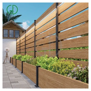 GD Led Solar Lights Wood Grain Garden Pool Wooden Laser Cut Aluminum Steel Horizontal Slat Vertical Privacy Fence Panels
