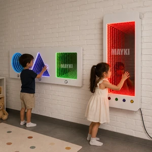 Wall Mounted LED Rectangle Infinity Mirror Autism Calming Infinity Tunnel for Sensory Room Visual Therapy Equipment