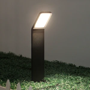 Aluminum L-Shape LED Garden Lawn Bollard Light Waterproof Downward Outdoor Lamp with AC Power Supply Black Color