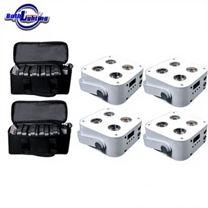 Bothlighting 8pcs Bag White IR4 Mini Battery Wireless DMX Backdrop RGBWA+UV Wedding Party Dj Lights Stage Par Wireless Uplights