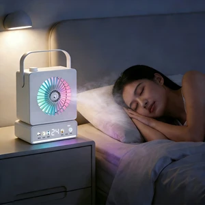 Premium Oscillating Cooling Fan Built-in Battery Remote Control Portable Multi-functional Humidifying Fan For Desktop Use