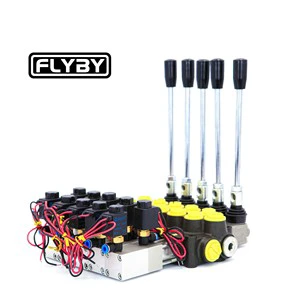 FLYBY 5 Sectional Hydraulic Directional Control Valve Electrical Pneumatic Hydraulic Valve Control Multiple Way Spool Valve