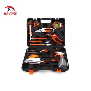 High Quality 12-Piece Hand Powered Multifunctional Garden Tool Set with Aluminium Alloy Tools and Hard Case