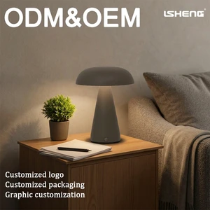 LED Table Lamp Mushroom Rechargeable 3CCT Dimmable 1200mAh Type C Bedside Night Light Modern Minimal Bedroom Desk Lamp