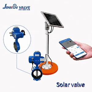 Smart Irrigation Valve Solar Powered Water Valve 4G LoRa Electric Butterfly Valve Remote Control for Farm Irrigation