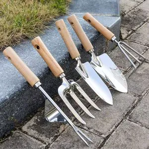 Stainless Steel Gardening Tool Set, Wooden Handle Garden Tools Kit, Gardening Tool for Preventing rust and Maintaining Flowers
