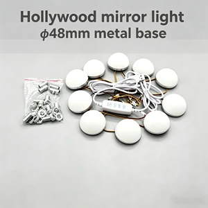 Detachable LED Vanity Mirror Lights Concealed Wiring 48mm Aluminum Base Dimmable Touch Control Makeup Lamp Multi-Color