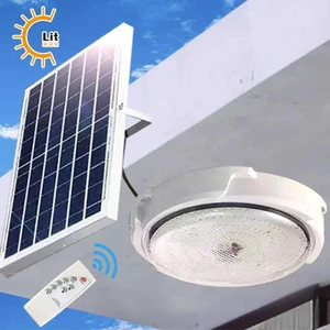 LED Solar Panel Powered Ceiling Light Waterproof Ip65 Outdoor Garden Lamp Indoor 50W 100W 150W 200W 300W with Remote Control