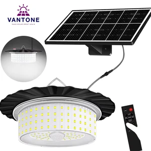 Super Bright Plastic Indoor/Outdoor LED Solar Ceiling Light Dimmable Remote Control for Home Garden & Garage