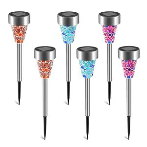6-Packs IP44 Water-Resistant Outdoor Solar Pathway Lights 8-Hours Lawn Lamps for Yard Driveway High Quality Solar Garden Lights