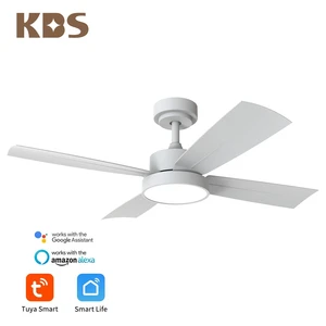 SKD Tuya APP Ventilador De Techo 4 Abs Blades Smart 42 Inch Dc Modern Ceiling Fan with Light and Remote