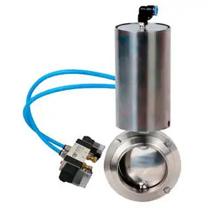 DNOVA Butterfly Valve Stainless Steel AISI 304 For Welding Pneumatic