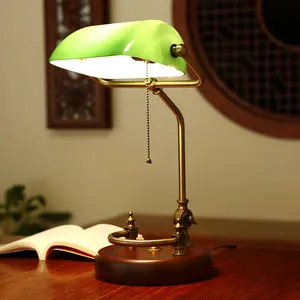 American Vintage Led Desk Lamps for Study/work/reading Green Bedside Table Lamp for Bedroom Home Decoration