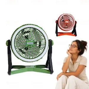 Portable 10 Inch Multi Function Rechargeable Camping Battery Operated Fan USB Charging Emergency LED Light Home Travel Hiking