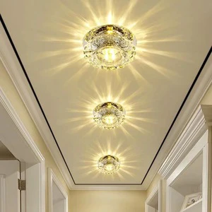 White RGB Colorful Dimmable LED Crystal Ceiling Light Spot Down Light for Living Room Aisle Corridor Entrance Hotel Restaurant
