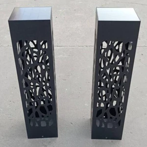 Outdoor Decorative Lights Box Landscaping Art Custom Garden Lawn Lamps Pillar Sculpture LED Garden Light Column